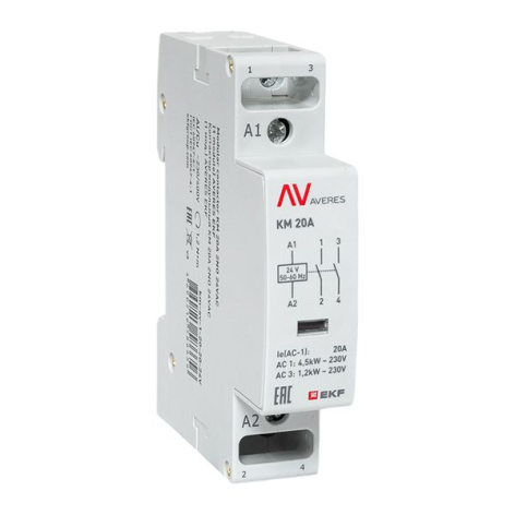 Изображение товара Контактор EKF km-av-1-20-20-24V для автоматизации электрических систем