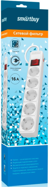 фото Сетевой фильтр  SmartBuy SBSP-5-30-W в Омске