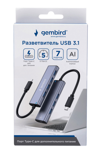фото Разветвитель USB 3.1 Gembird UHB-U3P7-02 в Уфе