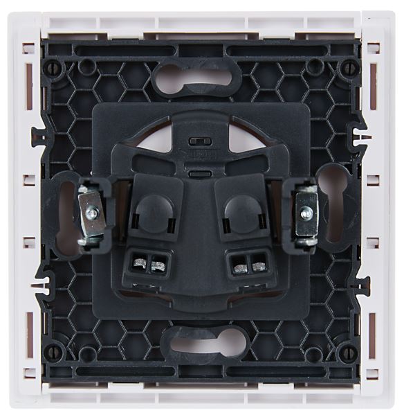 

Розетка без заземления IEK FP-R13-10-K01 FORTE&PIANO с защитными шторками в/к 10А FP217 белый, FP-R13-10-K01