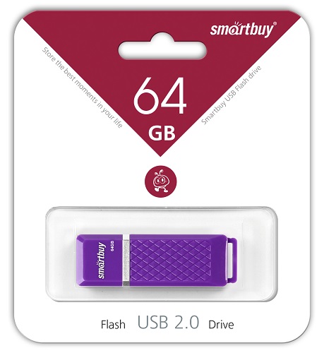 

Накопитель USB 2.0 SmartBuy SB64GBQZ-V Quartz фиолетовый, SB64GBQZ-V