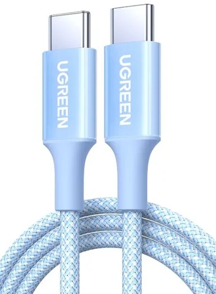 

Кабель UGREEN L502 65253_ USB-C to USB-C PD Fast Charging Braided Cable 5A Max. Длина: 1м. цвет: голубой, L502