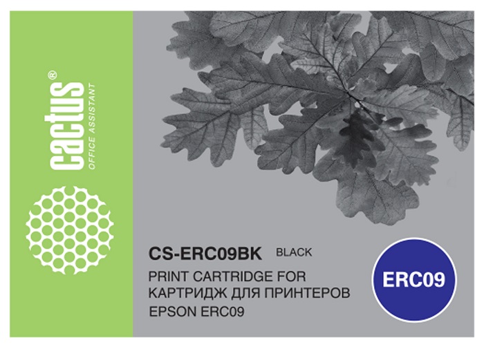 

Картридж Cactus CS-ERC09BK матричный черный для Epson ERC09, CS-ERC09BK