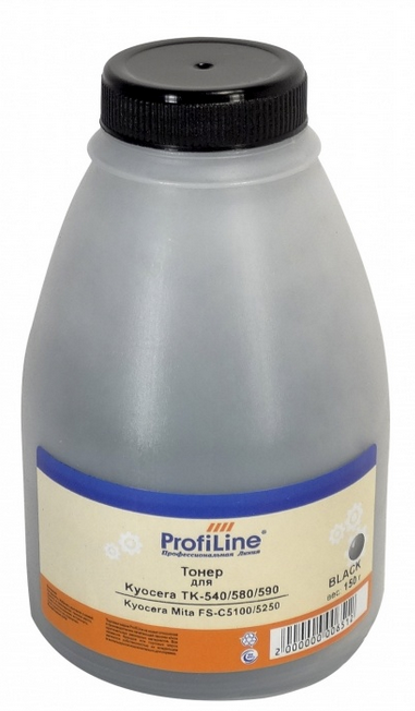 

Тонер ProfiLine PL-150-TNR-TK-540/580/590 PL_TNR_W407_BK_150_B Black для принтеров Kyocera Mita FS-C5100/5250/TASKalfa 250ci/300ci 150 гр (W407) Prof, PL-150-TNR-TK-540/580/590