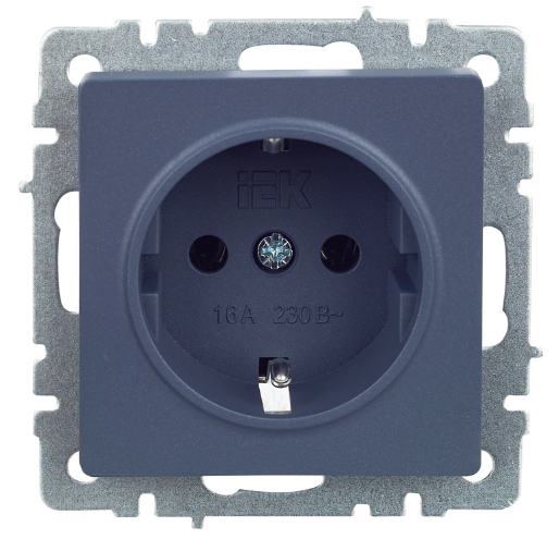 

Розетка с заземлением IEK BR-R11-16-K35 BRITE без защитных шторок 16А РС11-1-0-БрМ Маренго, BR-R11-16-K35