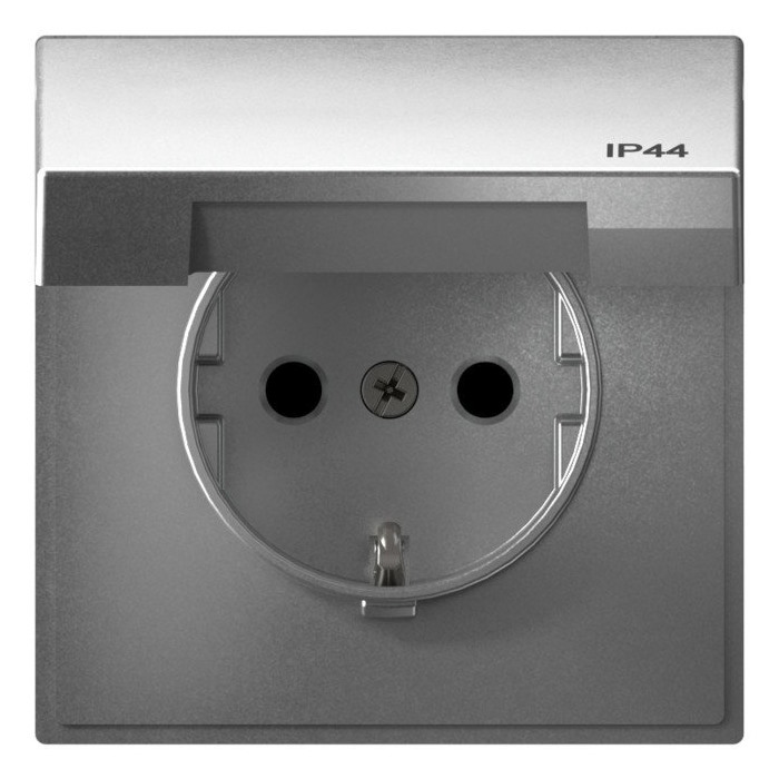 

Розетка с заземлением Systeme Electric GAL440346 ArtGallery со шторками с крышкой 16А, IP44, механизм, Алюминий, GAL440346