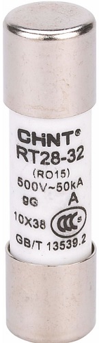 

Предохранитель CHINT 520480 цилиндрический RT28-32 16А 10х38, 520480