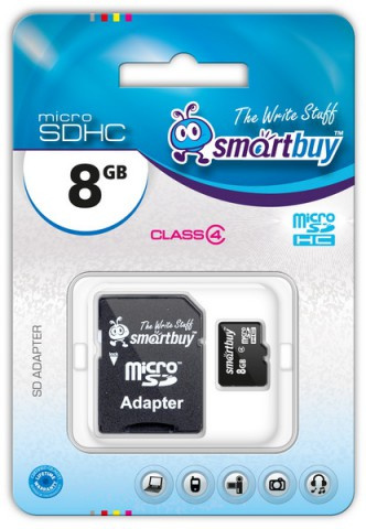 фото Карта памяти MicroSDHC 8GB SmartBuy SB8GBSDCL4-01 в Омске