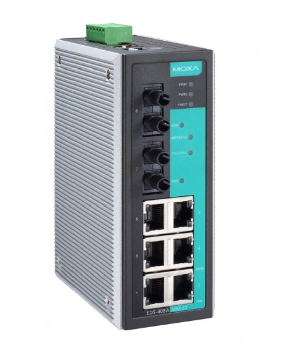 

Коммутатор управляемый MOXA EDS-408A-MM-ST-T 6x10/100 BaseTx ports, 2 multi mode 100 BaseFx,ST, EDS-408A-MM-ST-T
