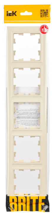 

Рамка пятерная IEK BR-M52-K10 BRITE РУ-5-БрКр Бежевый, BR-M52-K10