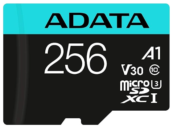 

Карта памяти 256GB ADATA AUSDX256GUI3V30SA2-RA1 UHS-I U3 Class 10/V30S/A2, Adapter, 100/80 MB/s, RTL, AUSDX256GUI3V30SA2-RA1