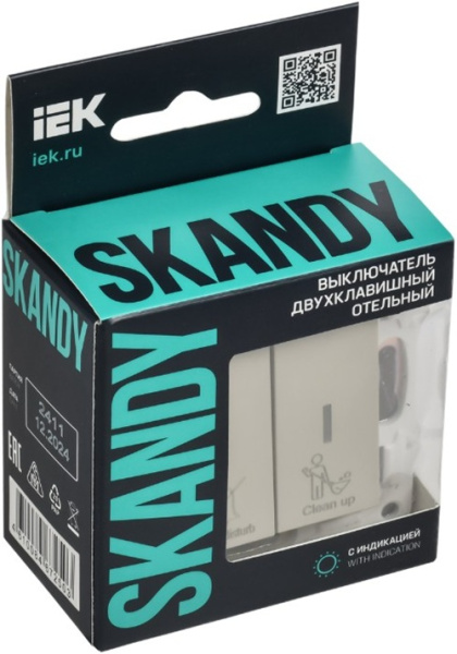 фото Выключатель двухклавишный с подсветкой  IEK SK-V20-2-10-K10 в Санкт-Петербургe