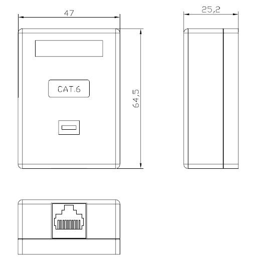 

Розетка Hyperline SB2-1-8P8C-C6-WH компьютерная RJ-45(8P8C), категория 6, одинарная, внешняя, Dual IDC(110&Krone type), SB2-1-8P8C-C6-WH