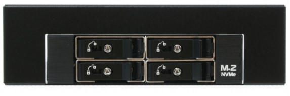 

Корзина Procase M2-104-M2-BK 4*M.2 NVMe Gen3 SSD(length 2242/2260/2280),PCIe x4 NVMe and PCIe-AHCI M.2 SSD (черный) hotswap mobie rack module 1/2 5.25, M2-104-M2-BK