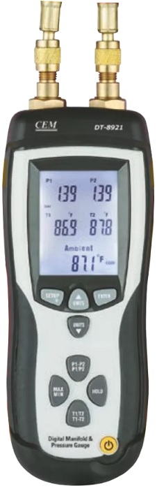 

Манометр CEM DT-8921 CEM 875030 дифференциальный двухканальный - термометр, DT-8921
