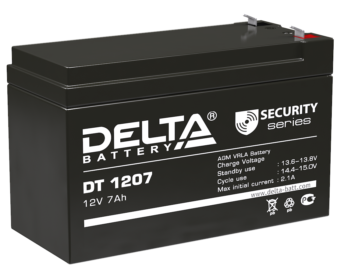 

Батарея Delta DT 1207 12В, 7Ач, 151х65х102мм, DT 1207