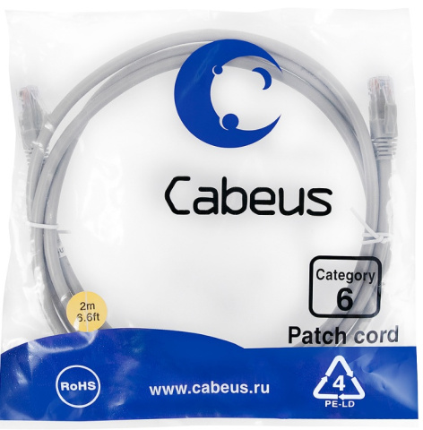 фото Кабель патч-корд U/UTP 6 кат. 2м Cabeus PC-UTP-RJ45-Cat.6-2m в Казани