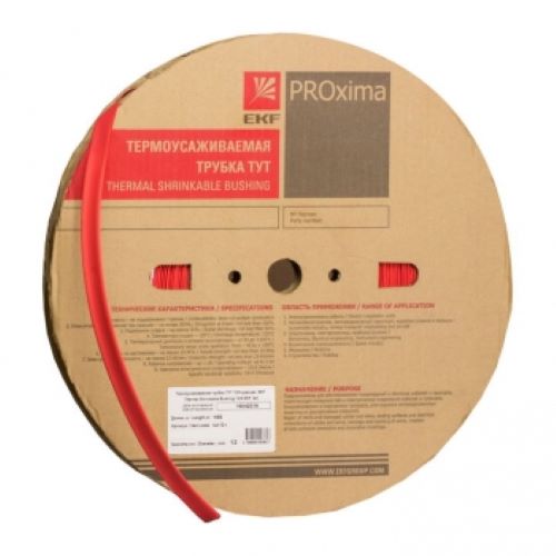 

Термоусаживаемая трубка EKF tut-25-r ТУТ нг 25/12,5 красная рулон, tut-25-r