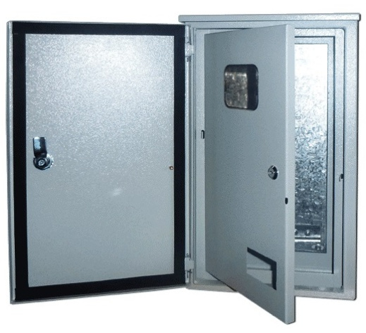 Изображение товара Двухдверный металлический щит учета DEKraft 30411DEK для трёхфазных счетчиков