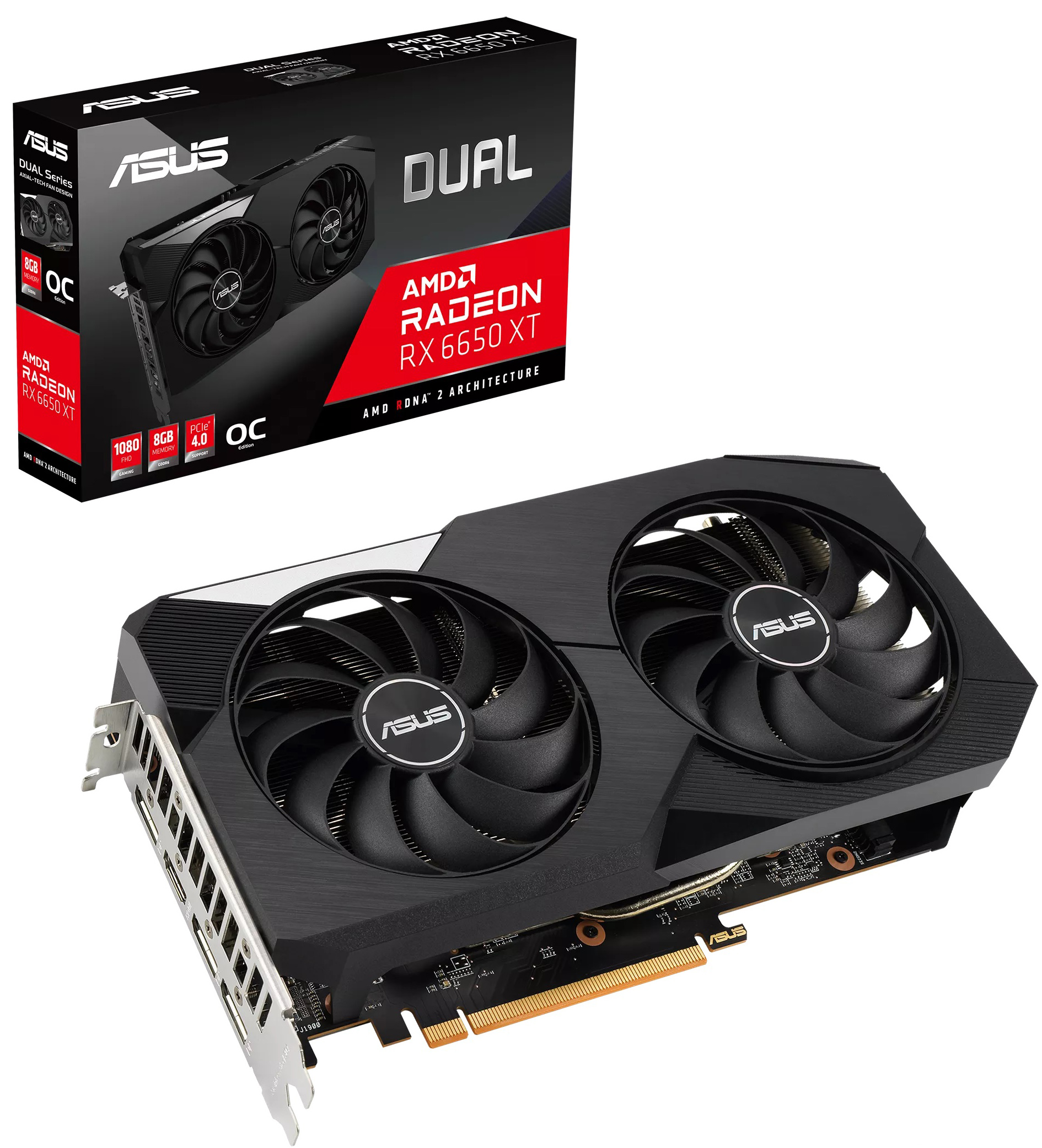 

Видеокарта DUAL-RX6650XT-O8G ASUS DUAL-RX6650XT-O8G//RX6650XT HDMI DP*3 8G D6; 90YV0HL0-M0NA00, Radeon RX 6650 XT Dual OC (DUAL-RX6650XT-O8G)