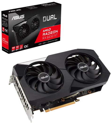 Изображение товара Видеокарта ASUS Radeon RX 6650 XT Dual OC 8ГБ GDDR6 для игр и высоких нагрузок