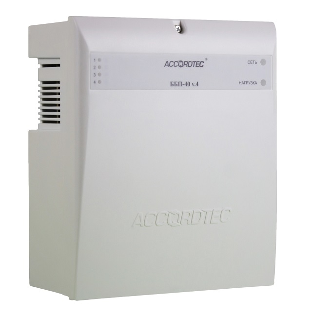 

Источник бесперебойного питания AccordTec ББП-40 v.4 исп. 1 в пластиковом корпусе под АКБ 7 Ач, 4-х канальный с защитой каждого канала от перегрузки и, ББП-40 v.4 исп. 1