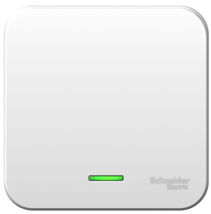

Выключатель Schneider Electric BLNVA101121 1-клавишный с подсветкой, 10А, 250B, монтажная пластина (белый) наруж, BLNVA101121
