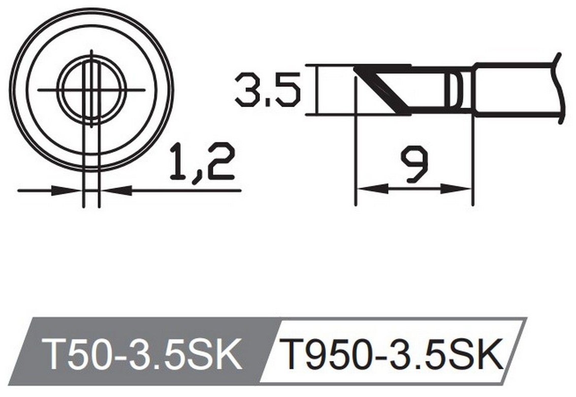 

Жало со встроенным нагревателем Atten T50-3.5SK ACF035828, T50-3.5SK