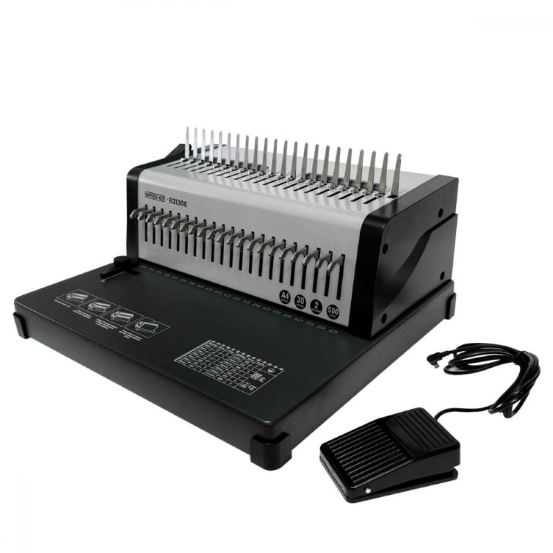 Брошюровщик Office Kit B2130E A4/перф.35л.сшив/макс.500л./пластик.пруж. (6-51мм)/электр