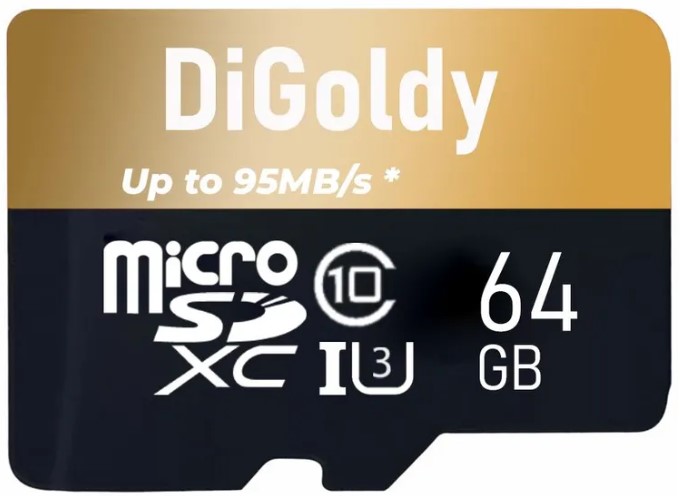 

Карта памяти MicroSDXC 64GB DiGoldy DG064GCSDXC10UHS-1-ElU3 Class 10 Extreme Pro UHS-I U3 (95 Mb/s) + SD адаптер, DG064GCSDXC10UHS-1-ElU3
