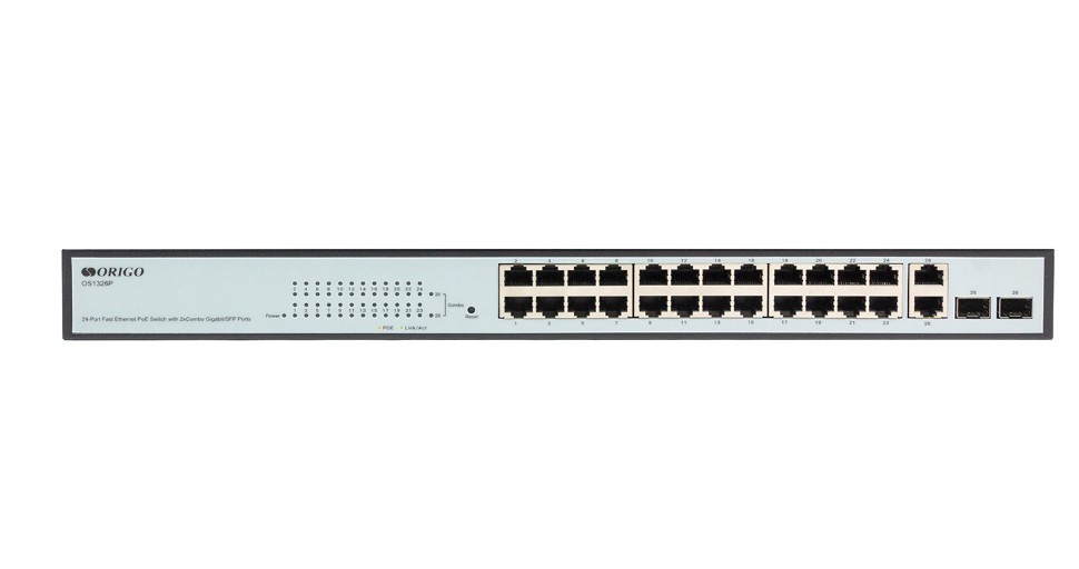

Коммутатор настраиваемый ORIGO OS1326P/280W/A1A 24x100Base-TX PoE, 2xCombo 1000Base-T/SFP, PoE Budget 280W, 19" w/brackets, OS1326P/280W/A1A