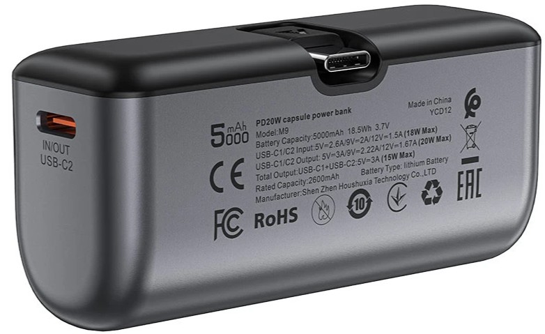 

Аккумулятор внешний портативный ACEFAST M9 5000мАч PD20W Portable charging power bank цвет: черный, M9