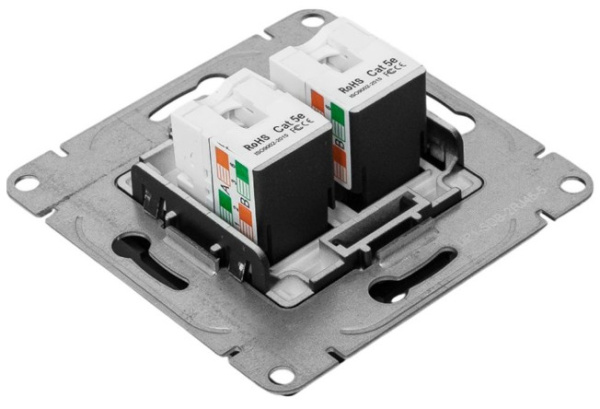 фото Розетка компьютерная двойная EKF UP1-SOB-2RJ45-5 в Воронеже