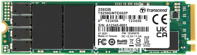 

Промышленный накопитель SSD M.2 2280 Transcend TS256GMTE662P MTE662 256GB, 3400/2300MB/s, 340K/355K IOPS, 2200 TBW, MTBF 3M, TS256GMTE662P