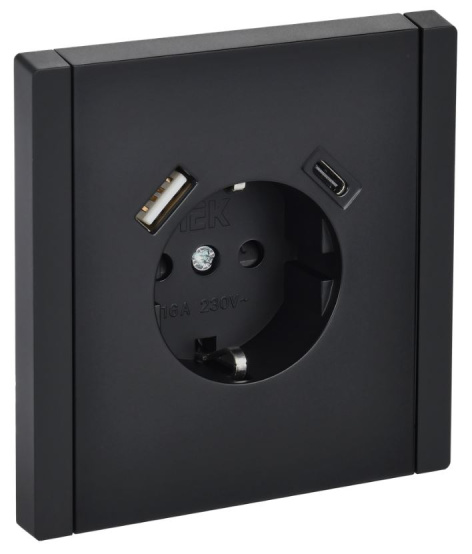 фото Розетка с заземлением с 2 USB  IEK FP-R14-16-U22-018-K02 в Волгограде