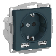 фото Розетка с заземлением с 2 USB Systeme Electric ATN000830