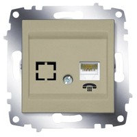 

Розетка ABB 619-011400-221 Cosmo TF (RJ 11 + гнездо) 50В, IP20 (титаниум), 619-011400-221