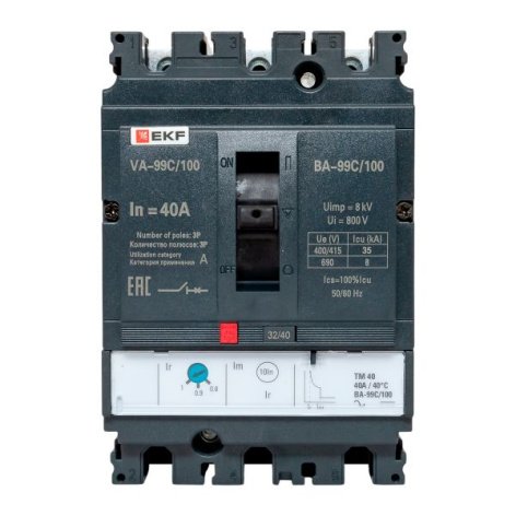 фото Автоматический выключатель в литом корпусе  EKF mccb99C-100-40 в Красноярске