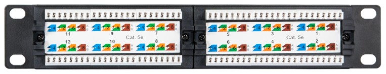 

Патч-панель Netlan EC-URP-12-UD2 10", 1U, 12 портов, Кат.5e (Класс D), 100МГц, RJ45/8P8C, 110/KRONE, T568A/B, неэкранированная, черная, EC-URP-12-UD2