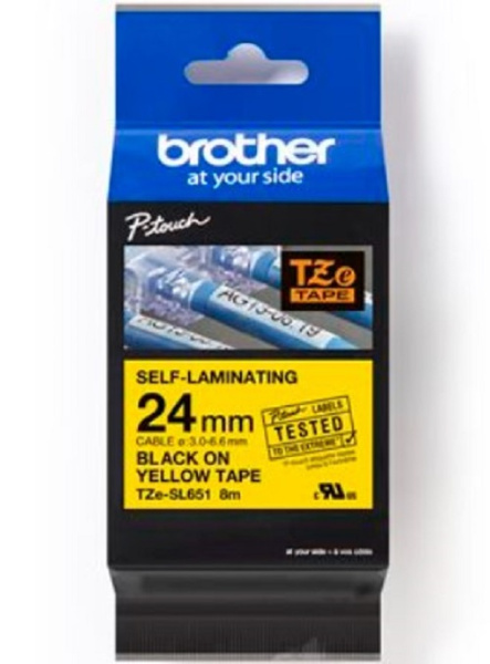 Изображение товара Лента Brother TZESL651 самолетаминирующая 24 мм черно-желтая для принтеров