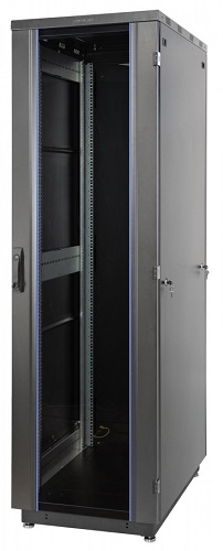 

Шкаф напольный 19", 47U Eurolan 60F-47-6A-31BL Racknet S3000 600 × 1000, передняя дверь стеклянная одностворчатая, задняя дверь металлическая одност, 60F-47-6A-31BL