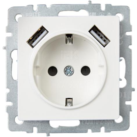 фото Розетка с заземлением  IEK BR-R14-16-U21-D31-K01 в Самаре