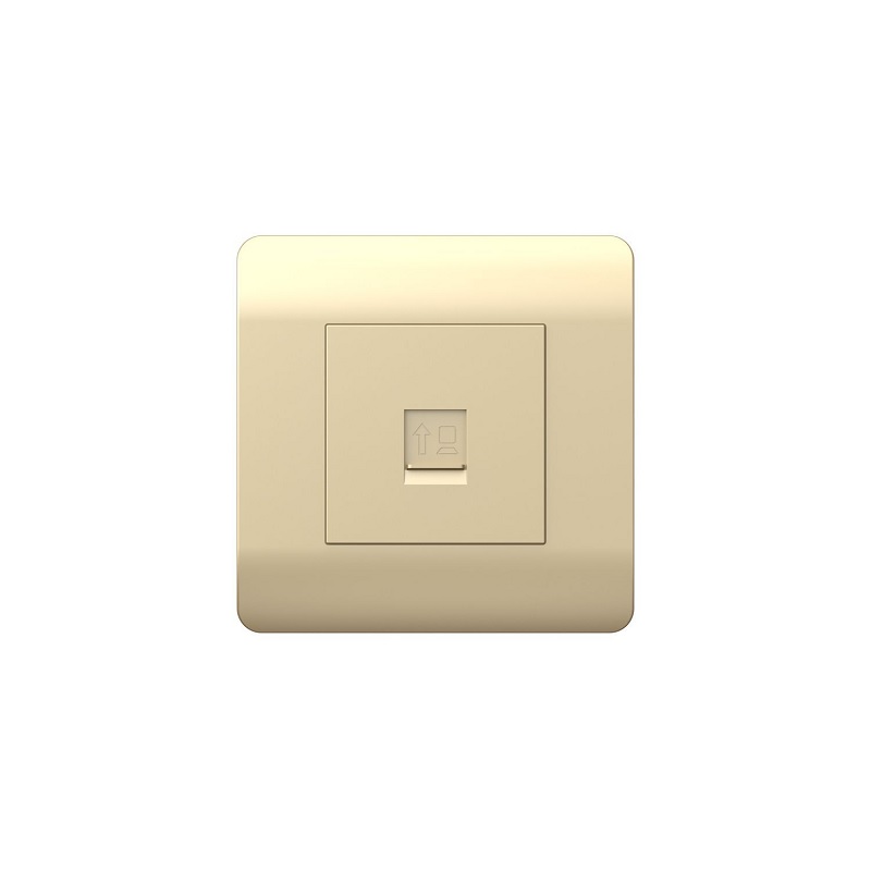 

Розетка компьютерная CHINT 431416 1-м NЕW3-E RJ45 шампань, 431416