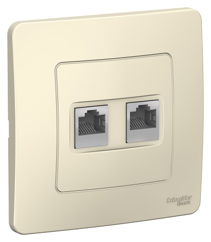 

Розетка Schneider Electric BLNIS045452 2-ая компьютерная RJ45 Молочная внутр, BLNIS045452