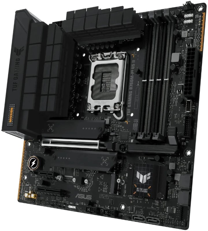 

Материнская плата mATX ASUS TUF GAMING B760M-PLUS II 90MB1HD0-M0EAY0 (LGA1700, B760, 4*DDR5 (7800), 4*SATA 6G RAID, 3*M.2, 3*PCIE, 2.5Glan, HDMI, DP,, TUF GAMING B760M-PLUS II