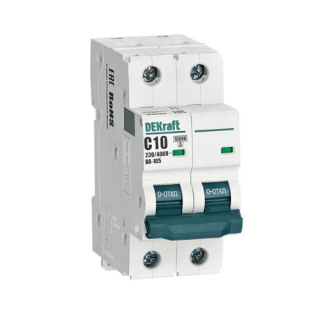 Изображение товара Автоматический выключатель DEKraft 13164DEK 10 А IP20 серия ВА-105