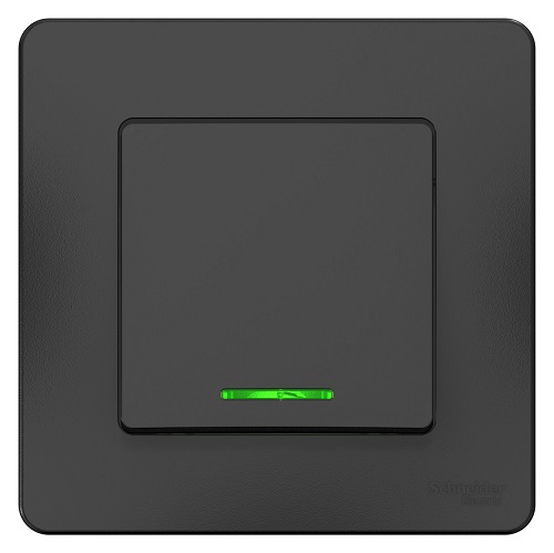 

Выключатель Schneider Electric BLNVS010116 1-клавишный с подсветкой, 10А, 250B Антрацит внутр, BLNVS010116