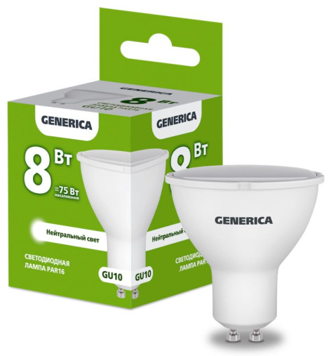фото Лампа светодиодная GENERICA LL-PAR16-08-230-40-GU10-G в Санкт-Петербургe