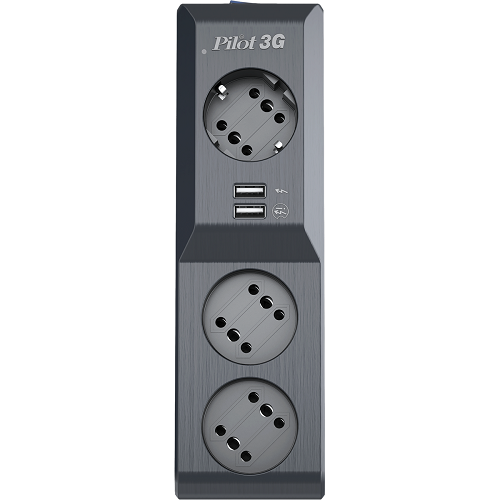 

Сетевой фильтр ZIS Pilot 3G 3xGP евро розетки, 10 А/2.2 кВа, 2xUSB, 5 m, black, Pilot 3G