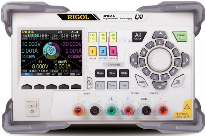 

Источник питания Rigol DP831A программируемый 165W, 3CH(8V/5A|30V/2A,-30V/2A),1mV/1mA resolution. Ripple<350uV, DP831A